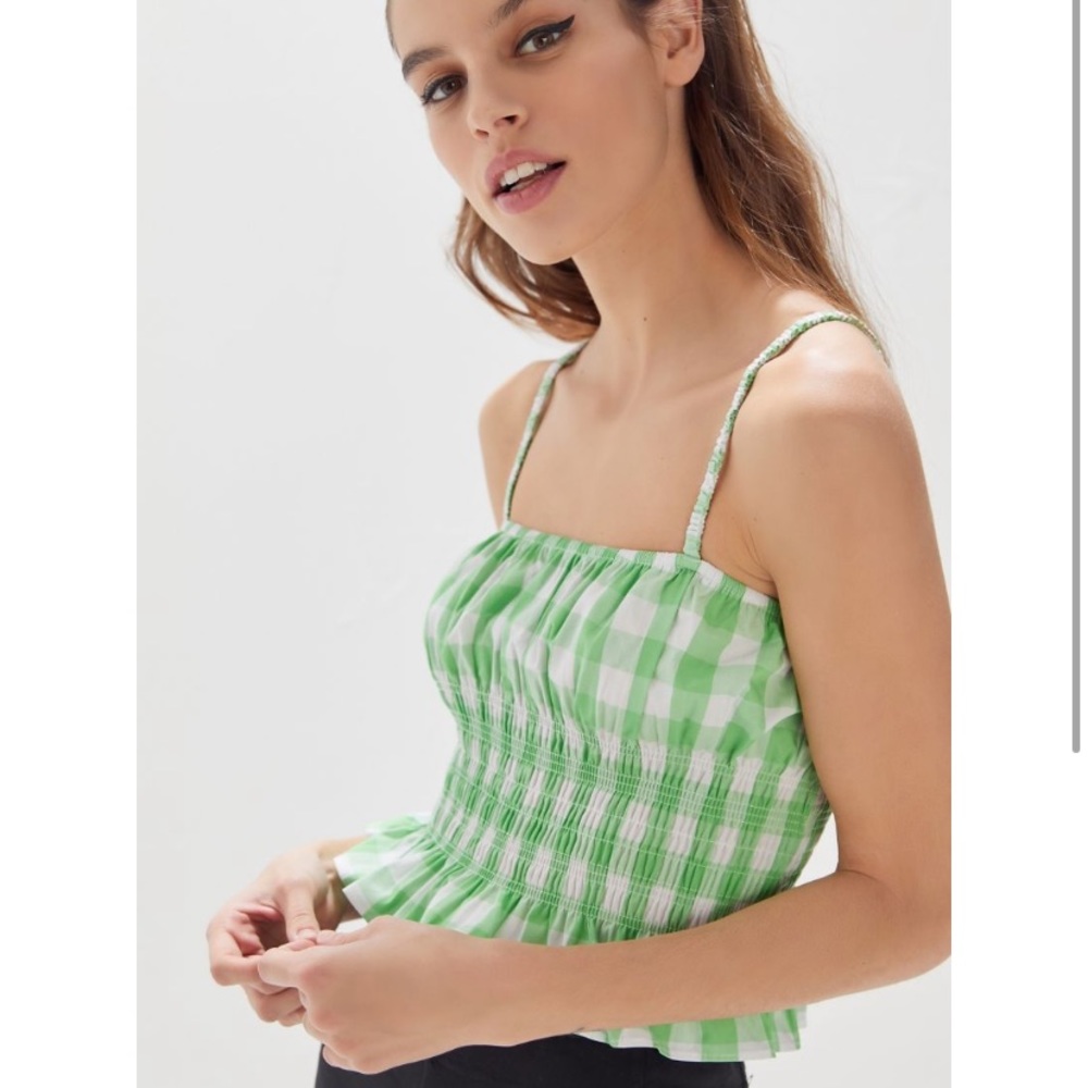 Urban Outfitters Smocked Ruffle Crop Top
